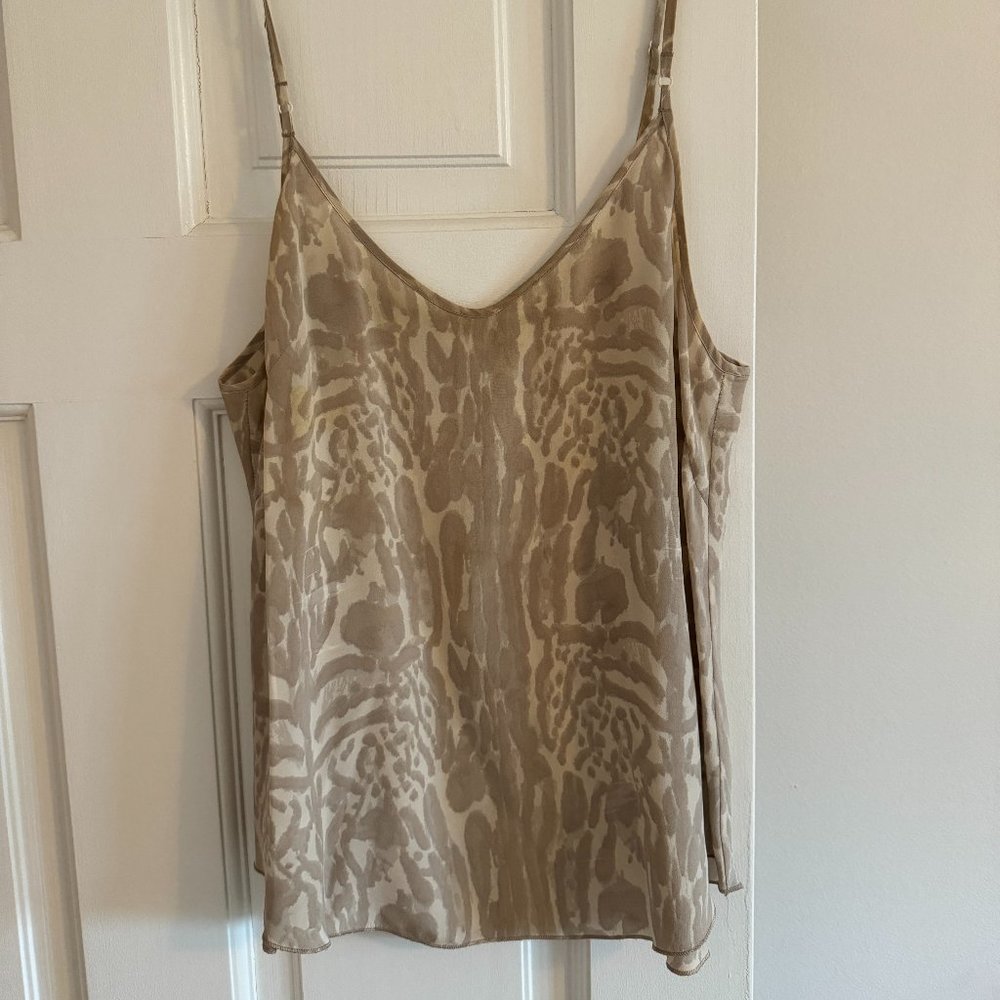 Aritzia Wilfred Animal Print Silk Blouse